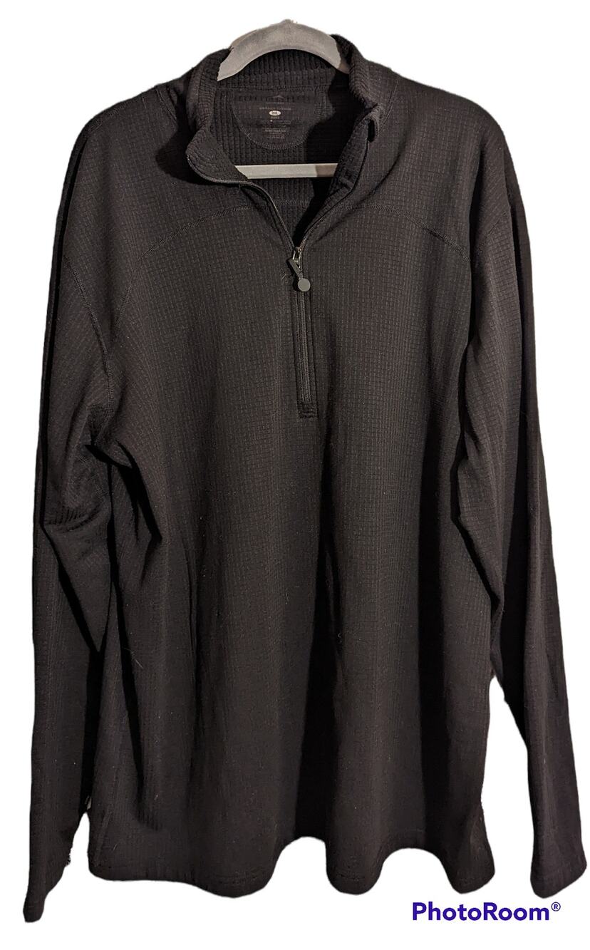 Polar Edge Black Quarter Zip Square Textured Pullover Jacket Men Fall Winter 2XL